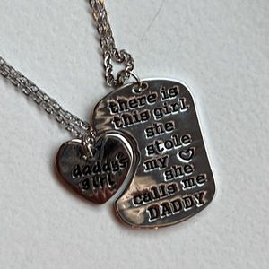 Florence Scovel Two Silvertone Father Daughter Necklaces